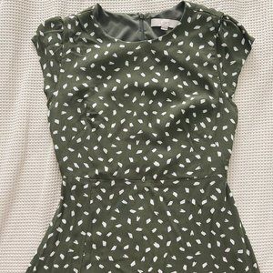 LOFT Green Midi Dress